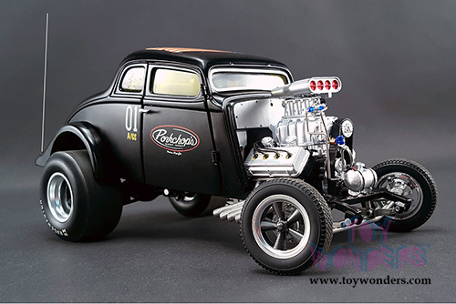 Acme - Pork Chop's Willys Gasser Jailbreak (1933, 1/18 scale diecast model car, Black) 1800907
