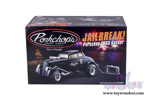 Acme - Pork Chop's Willys Gasser Jailbreak (1933, 1/18 scale diecast model car, Black) 1800907