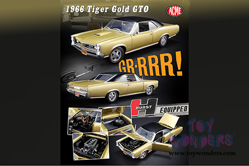 Acme - Pontiac Tiger Gold GTO Hardtop (1966, 1/18 scale diecast model car, Gold) 1801208