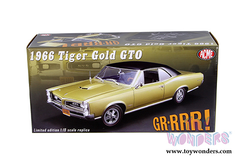 Acme - Pontiac Tiger Gold GTO Hardtop (1966, 1/18 scale diecast model car, Gold) 1801208