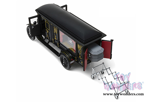 Greenlight Precision Collection - Ford Model T Ornate Carved Hearse with Coffin (1921, 1/18 scale diecast model car, Black) 18013BK
