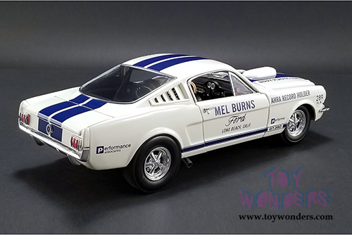 Acme - Mel Burns Drag Shelby&reg; GT350&reg; AHRA Record Holder (1965, 1/18 scale diecast model car, White w/Blue stripes) 1801811