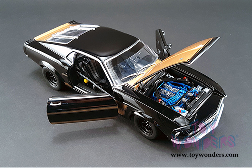 Acme - Ford Trans Am Mustang Boss 302 Hardtop Smokey Yunick (1969, 1/18 scale diecast model car, Black w/Orange) 1801816