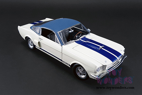 Acme - Shelby&reg; GT350&reg; Prototype with Vinyl Top (1966, 1/18 scale diecast model car, White w/Blue stripes) 1801818