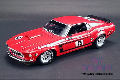 Acme - Allan Moffat #9 Coca-Cola Boss 302 Trans Am Mustang Hardtop (1969, 1/18 scale diecast model car, Red) 1801820