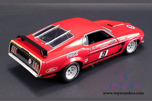 Acme - Allan Moffat #9 Coca-Cola Boss 302 Trans Am Mustang Hardtop (1969, 1/18 scale diecast model car, Red) 1801820