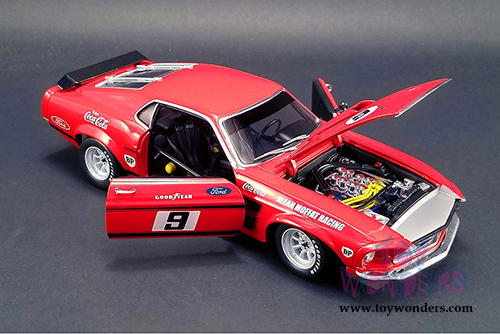 Acme - Allan Moffat #9 Coca-Cola Boss 302 Trans Am Mustang Hardtop (1969, 1/18 scale diecast model car, Red) 1801820