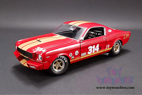 Acme - Ford Shelby Mustang GT350H #314 "Rent A Racer" (1966, 1/18 scale diecast model car, Red w/Gold) 1801823