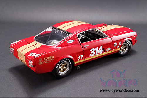 Acme - Ford Shelby Mustang GT350H #314 "Rent A Racer" (1966, 1/18 scale diecast model car, Red w/Gold) 1801823