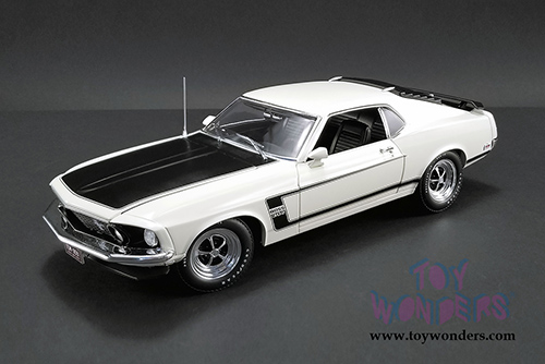 Acme - Ford Mustang Boss 302 Hardtop (1969, 1/18 scale diecast model car, White/Black) 1801831