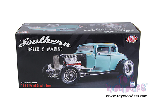 Acme - Southern Speed & Marine Ford 5-Window Hot Rod (1932, 1/18 scale diecast model car, Satin Light Green) 1805012