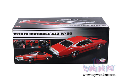 Acme - Oldsmobile&reg; 442 W-30 Hardtop (1970, 1/18 scale diecast model car, Matador Red) 1805608