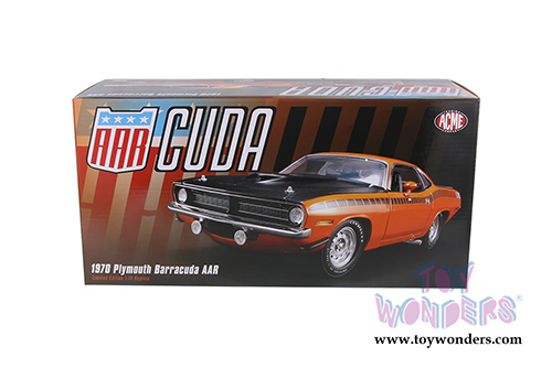 Acme - Plymouth Barracuda AAR Hardtop (1970, 1/18 scale diecast model car, Vitamin C Orange) 1806106