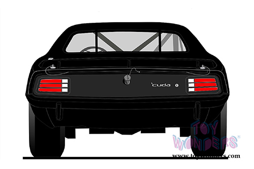 Acme - Plymouth Barracuda Trans Am "Street Version" Hard Top (1970, 1/18 scale diecast model car, Matte Black) 1806108