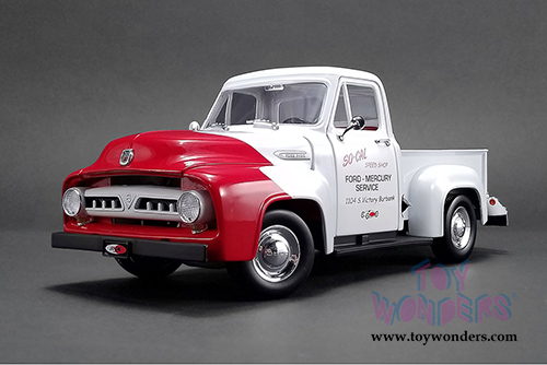 Acme - Ford F100 So-Cal Speed Shop Push Truck (1953, 1/18 scale diecast model car, White/Red) 1807208