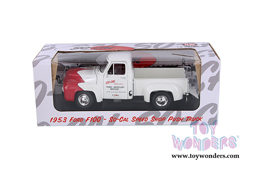Acme - Ford F100 So-Cal Speed Shop Push Truck (1953, 1/18 scale diecast model car, White/Red) 1807208
