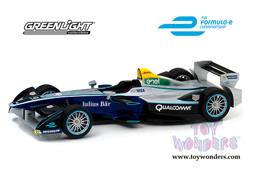 Greenlight - FIA Formula-e Spark-Renault SRT 01E Show Car #1 (2016-17, 1/18 scale diecast model car, Grey w/Blue) 18104