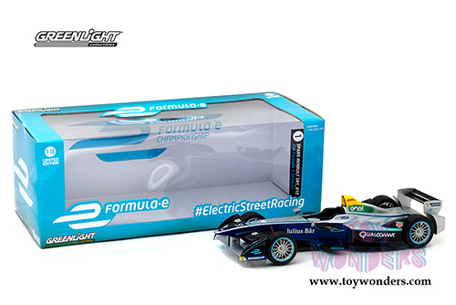 Greenlight - FIA Formula-e Spark-Renault SRT 01E Show Car #1 (2016-17, 1/18 scale diecast model car, Grey w/Blue) 18104