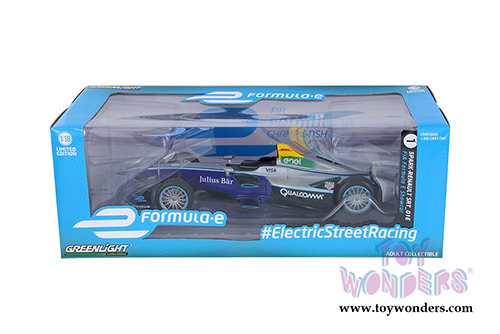 Greenlight - FIA Formula-e Spark-Renault SRT 01E Show Car #1 (2016-17, 1/18 scale diecast model car, Grey w/Blue) 18104