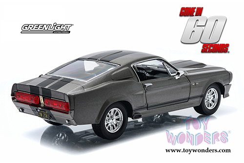 Greenlight Hollywood - Eleanor from "Gone in 60 Seconds" - Custom Ford Mustang Hard Top (1967, 1/24 scale diecast model car, Grey w/ Black Stripes) 18220