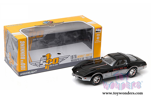 Greenlight - Chevrolet Corvette Indianapolis 500&reg; Pace Car (1978, 1/24 scale diecast model car, Black/Gray) 18222