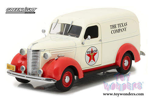 Greenlight - Running on Empty | Texaco Oil Chevrolet&reg; Panel Truck (1939, 1/24 scale diecast model car, Cream/Red) 18238