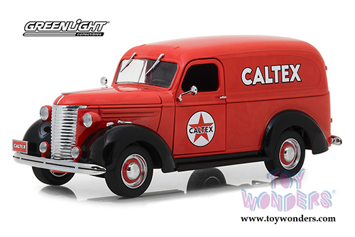 Greenlight - Running on Empty | Caltex Chevrolet Panel Truck (1939, 1/24 scale diecast model car, Red) 18246