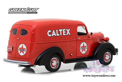 Greenlight - Running on Empty | Caltex Chevrolet Panel Truck (1939, 1/24 scale diecast model car, Red) 18246