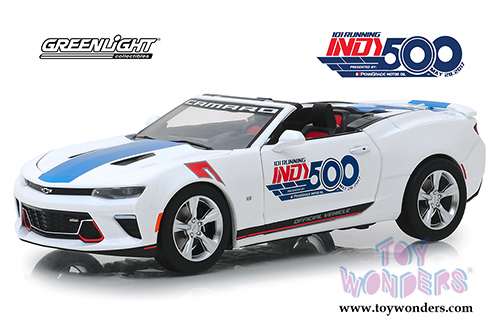 Greenlight - Chevrolet&reg; Camaro&reg; SS&trade; Convertible 101 Running Indy 500 Presented by PennGrade Motor Oil 500 Festival Event Car (2017, 1/24 scale diecast model car, White) 18247