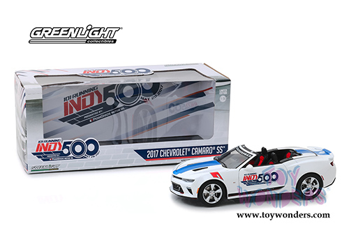 Greenlight - Chevrolet&reg; Camaro&reg; SS&trade; Convertible 101 Running Indy 500 Presented by PennGrade Motor Oil 500 Festival Event Car (2017, 1/24 scale diecast model car, White) 18247