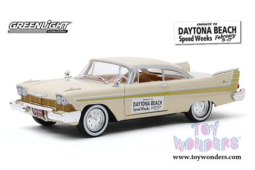 Greenlight - Plymouth Fury - Daytona Beach Speed Weeks (1957, 1/24 scale diecast model car, Cream/Gold) 18257