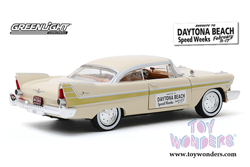 Greenlight - Plymouth Fury - Daytona Beach Speed Weeks (1957, 1/24 scale diecast model car, Cream/Gold) 18257