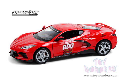 Greenlight - Chevrolet&reg; Corvette C8 Stingray Coupe - 104th Running of the Indianapolis 500 Official Pace Car (2020, 1/24 scale diecast model car, Red) 18258