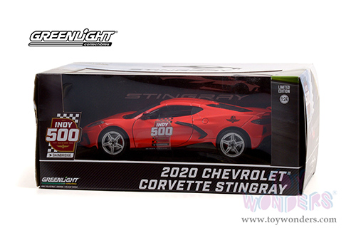 Greenlight - Chevrolet&reg; Corvette C8 Stingray Coupe - 104th Running of the Indianapolis 500 Official Pace Car (2020, 1/24 scale diecast model car, Red) 18258