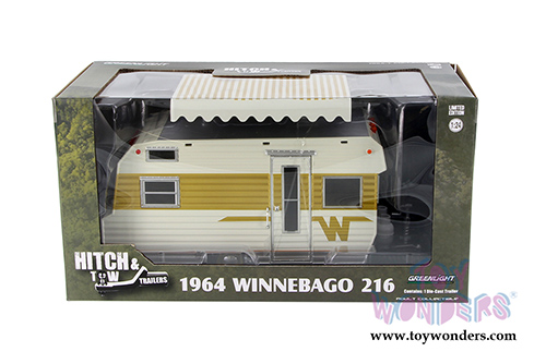 Greenlight - Hitch & Tow Trailers Series 2 | Winnebago 216 Trailer (1964, 1/24 scale diecast model car, White w/Gold) 18420B/12