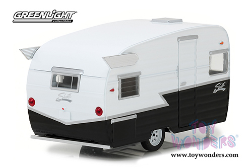 Greenlight - Hitch & Tow Trailers Series 4 | Shasta 15 ft. Airflyte Camper Trailer (1/24 scale diecast model car, Black/White) 18440B/12