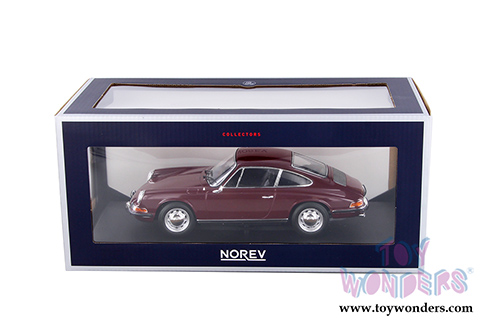 Norev - Porsche 911 T Hardtop (1969, 1/18 scale diecast model car, Dark Red) 187630