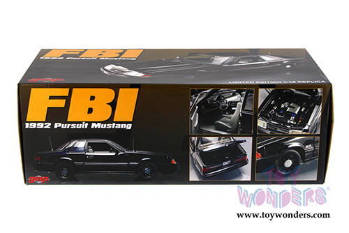 GMP - FBI Pursuit Ford Mustang Hard Top (1992, 1/18 scale diecast model car, Black) 18805BK