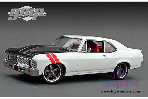 GMP - Street Fighter Overkill Chevy Nova Hard Top (1970, 1/18 scale diecast model car, Alpine White/Black/Red) 18811