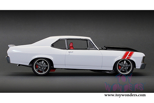 GMP - Street Fighter Overkill Chevy Nova Hard Top (1970, 1/18 scale diecast model car, Alpine White/Black/Red) 18811