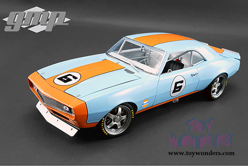 GMP - Chevrolet Camaro #6 Gulf Oil Street Fighter Hard Top (1968, 1/18 scale diecast model car, Blue w/Orange) 18814