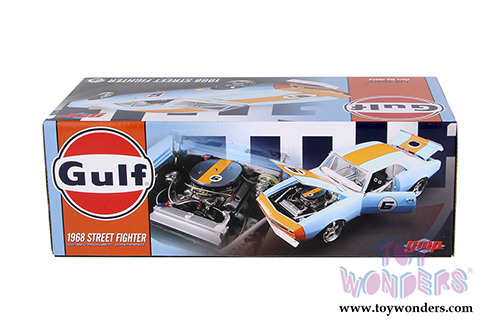 GMP - Ford Fairlane #66 Gulf Oil Street Fighter Hardtop (1967, 1/18 scale diecast model car, Blue w/Orange) 18858