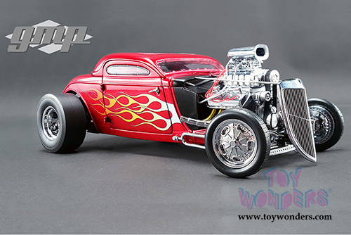 GMP - Blown Altered Nitrocoupe (1934, 1/18 scale diecast model car, Metallic Red/Flames) 18816