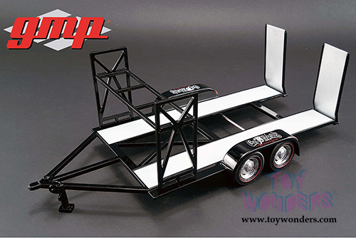 GMP - Tandem Car Trailer with Tire Rack Gas Monkey Garage (1/18 scale diecast mode, Black) 18836