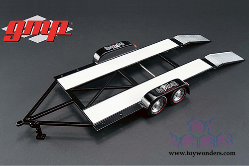 GMP - Tandem Car Trailer with Tire Rack Gas Monkey Garage (1/18 scale diecast mode, Black) 18836