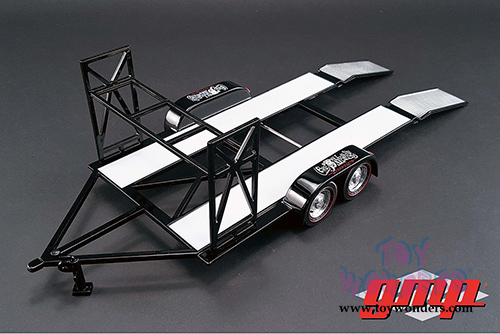 GMP - Tandem Car Trailer with Tire Rack Gas Monkey Garage (1/18 scale diecast mode, Black) 18836