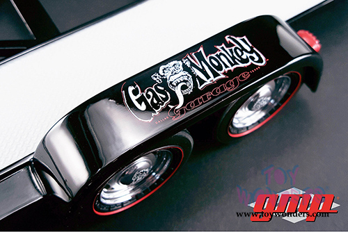 GMP - Tandem Car Trailer with Tire Rack Gas Monkey Garage (1/18 scale diecast mode, Black) 18836