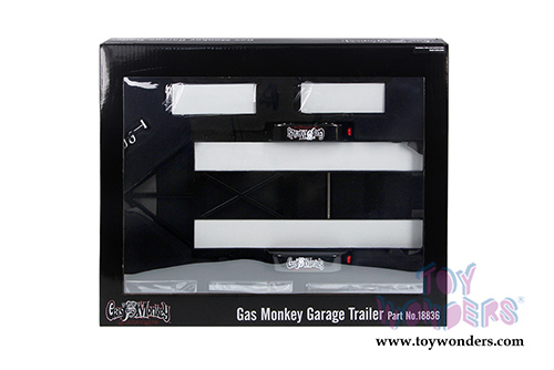 GMP - Tandem Car Trailer with Tire Rack Gas Monkey Garage (1/18 scale diecast mode, Black) 18836
