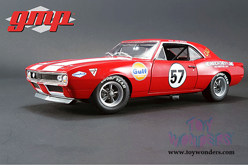GMP - Chevrolet&reg; Camaro&reg; #57 Gulf Oil Heinrich Chevy-Land Hardtop (1967, 1/18 scale diecast model car, Red/White) 18843