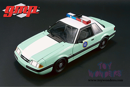 GMP - Ford Mustang United States Border Patrol SSP (1988, 1/18 scale diecast model car, Turquoise w/White) 18845